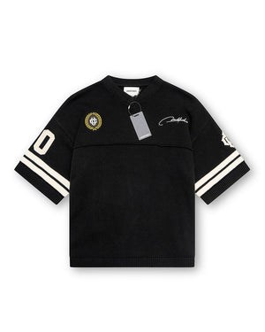 Knit sports jersery with accents to front side and back