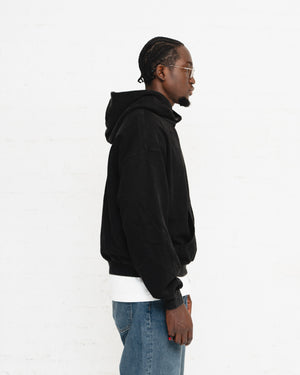Signature Double Snap Boxy Hoodie - Light Wash Black