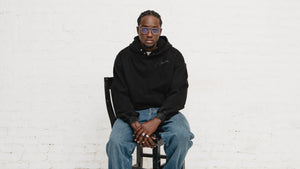 Signature Double Snap Boxy Hoodie - Light Wash Black