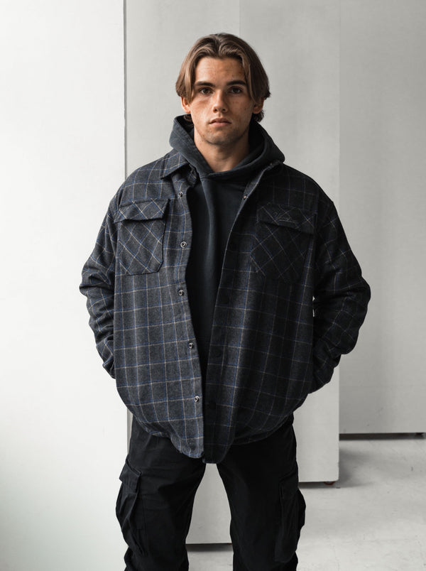 Heavy Wool Overshirt - Off Black