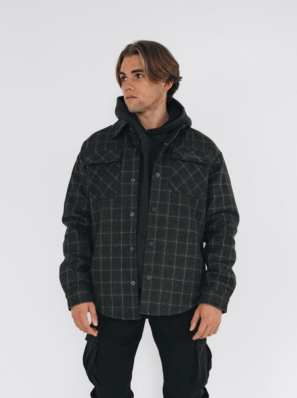 Heavy Wool Overshirt - Off Black