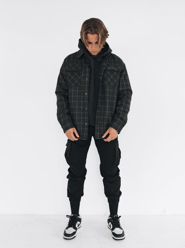 Heavy Wool Overshirt - Off Black